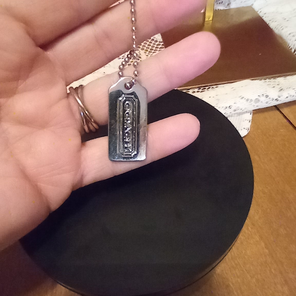 Coach Silver Metal Tag